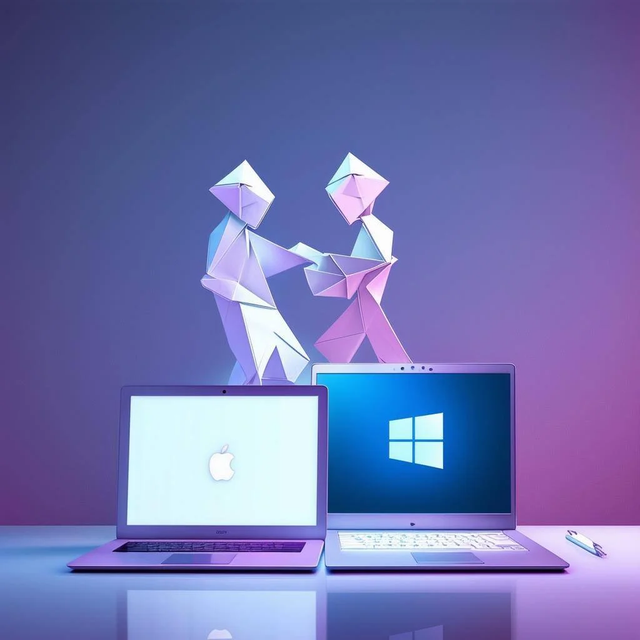 Mac and Windows laptops working together in a mixed IT environment