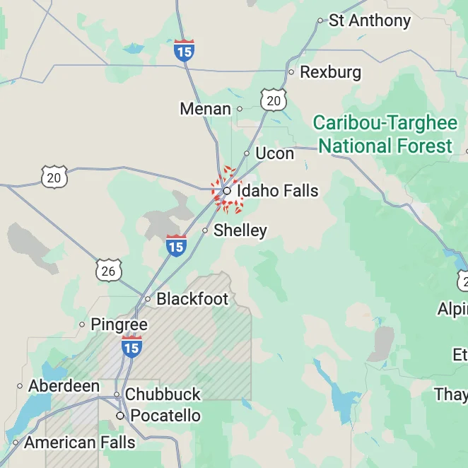 Service area map for East Idaho, Idaho