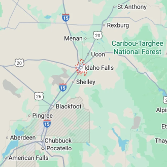Service area map for East Idaho, Idaho