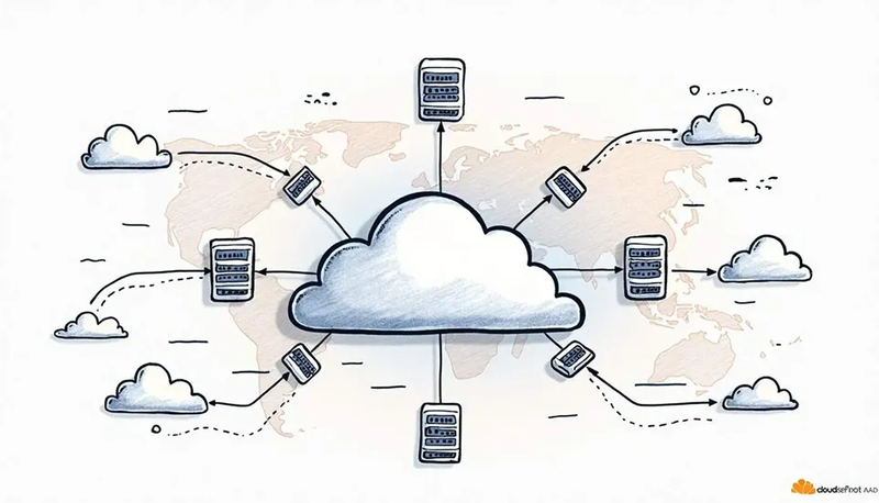 Comparison diagram showing traditional hosting vs CDN edge delivery architecture