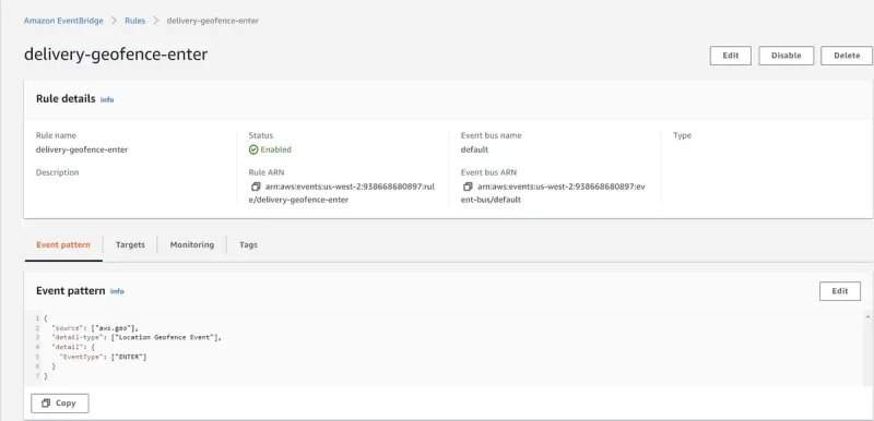 Amazon Location console screenshot part 4