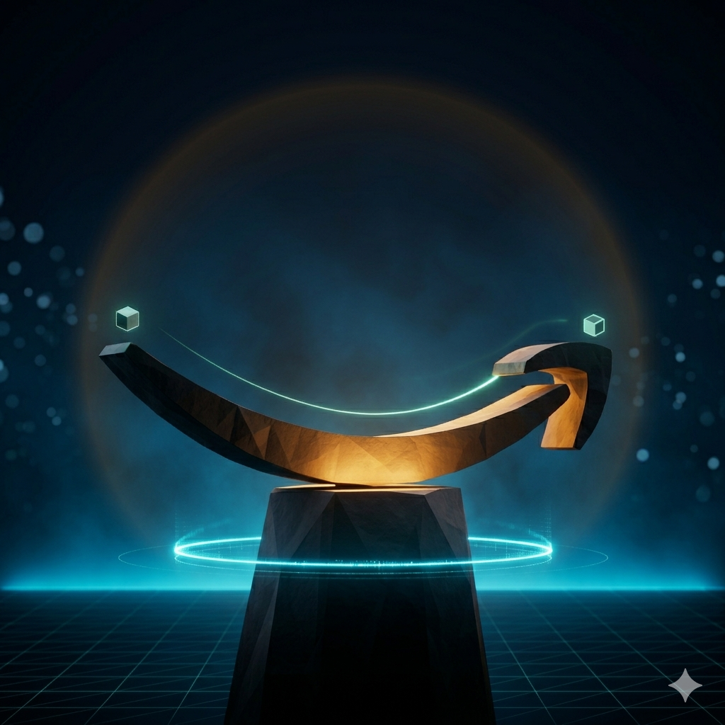AWS Free Tier account setup — 3D cinematic cloud computing symbol on dark navy background