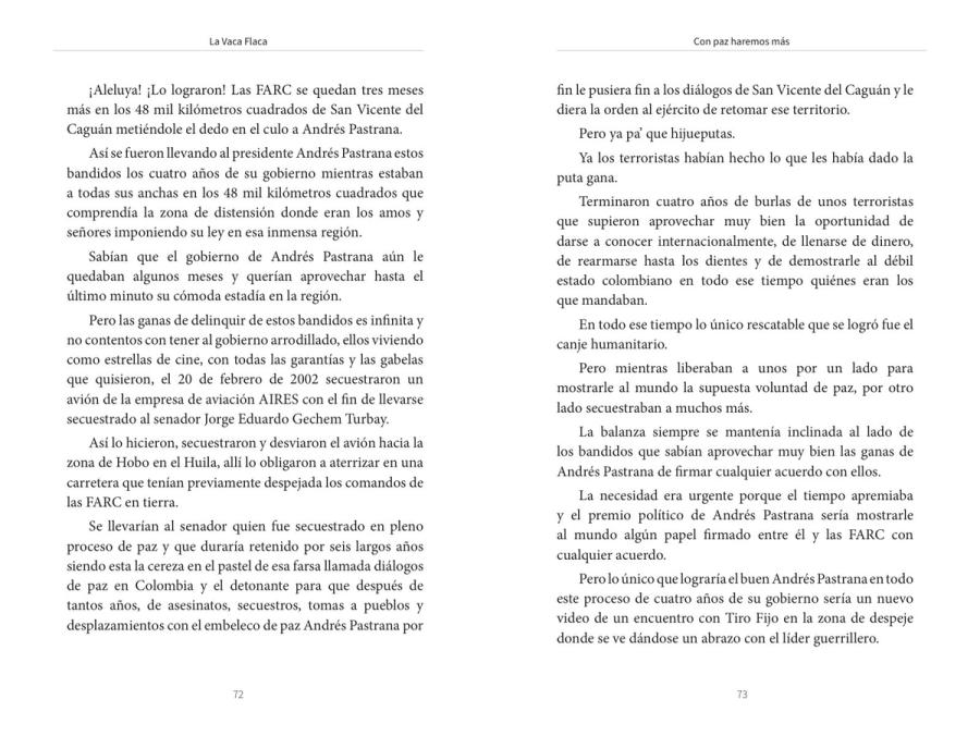 Páginas 82 y 83 de «La vaca flaca»: texto corrido