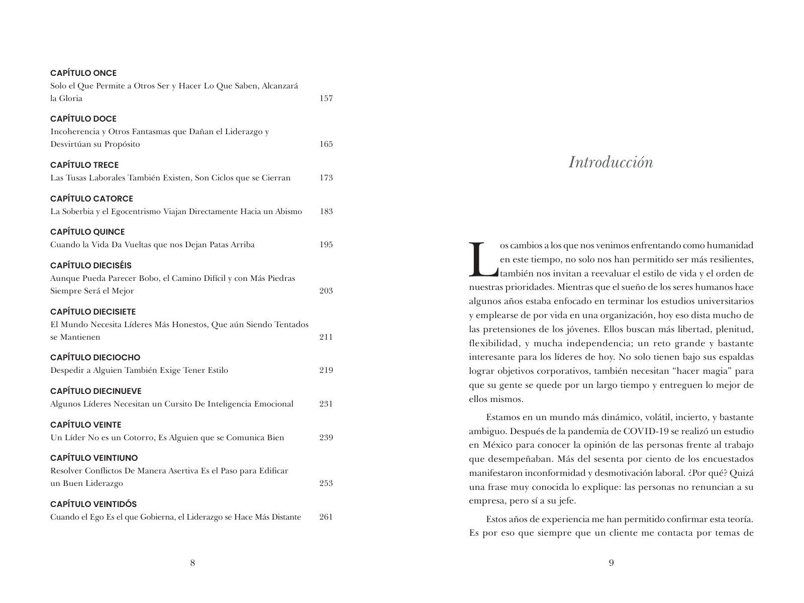 Páginas 10 y 11 de «Líderes desde el ser»: apertura de capítulo