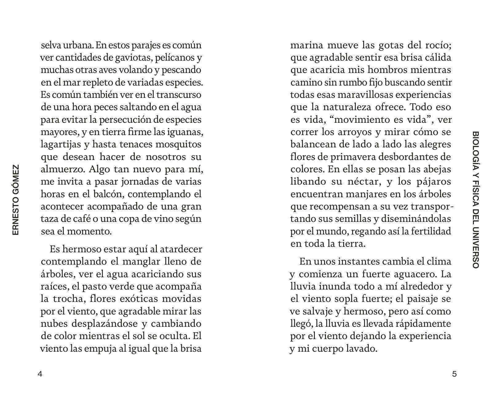 Páginas 4 y 5 de «Biología y Física del Universo»: apertura de capítulo