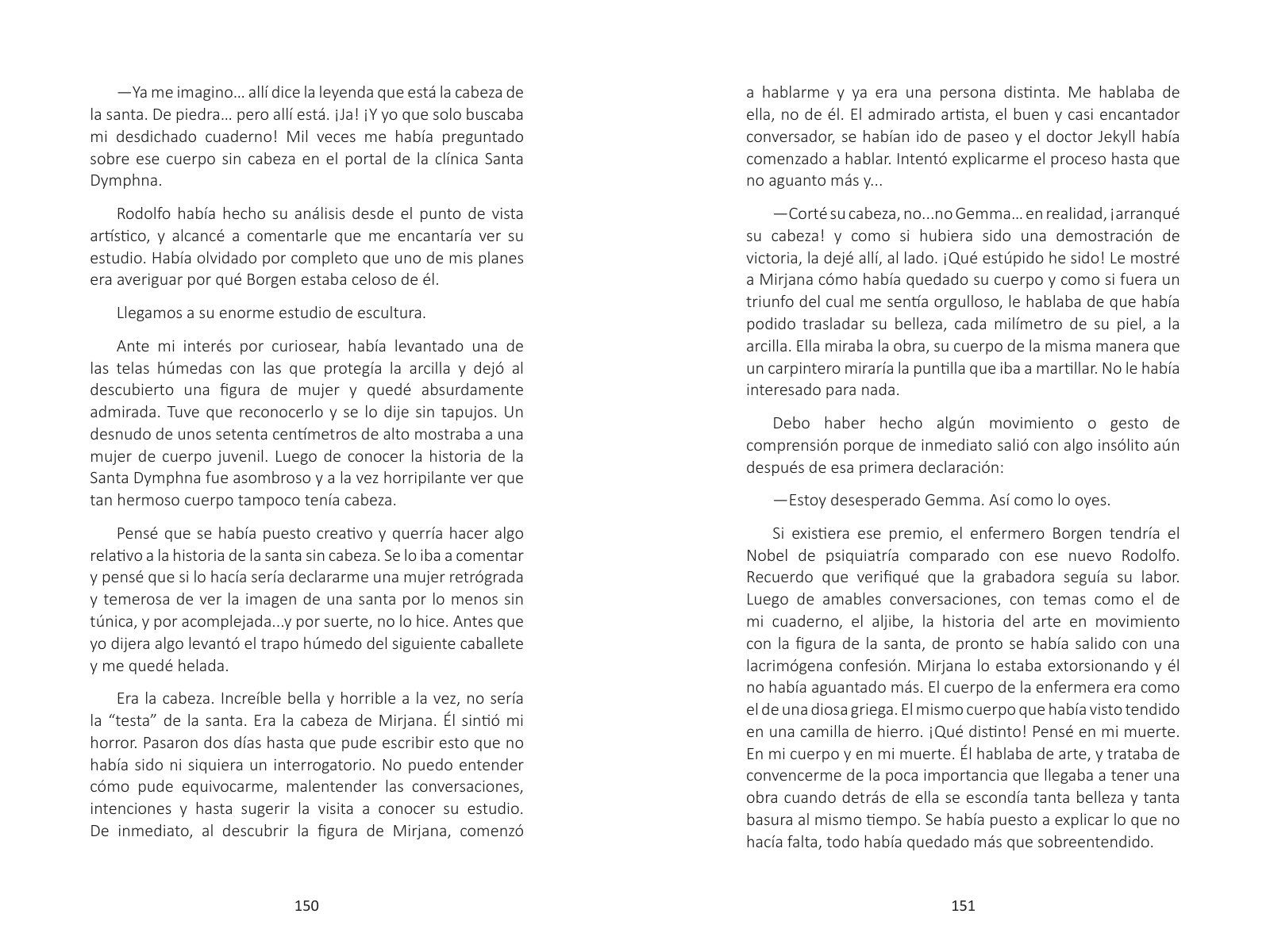 Páginas 156 y 157 de «Las mentiras de la memoria»: texto corrido