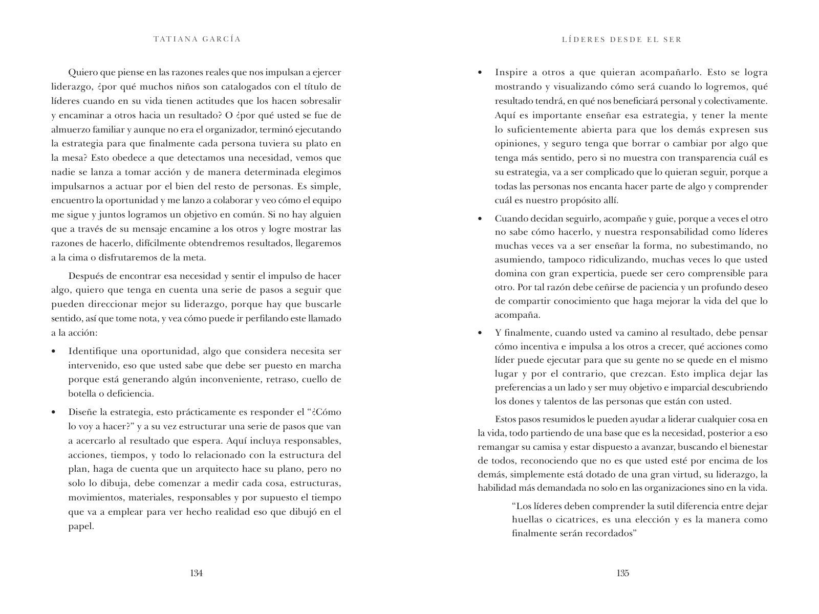 Páginas 136 y 137 de «Líderes desde el ser»: texto corrido