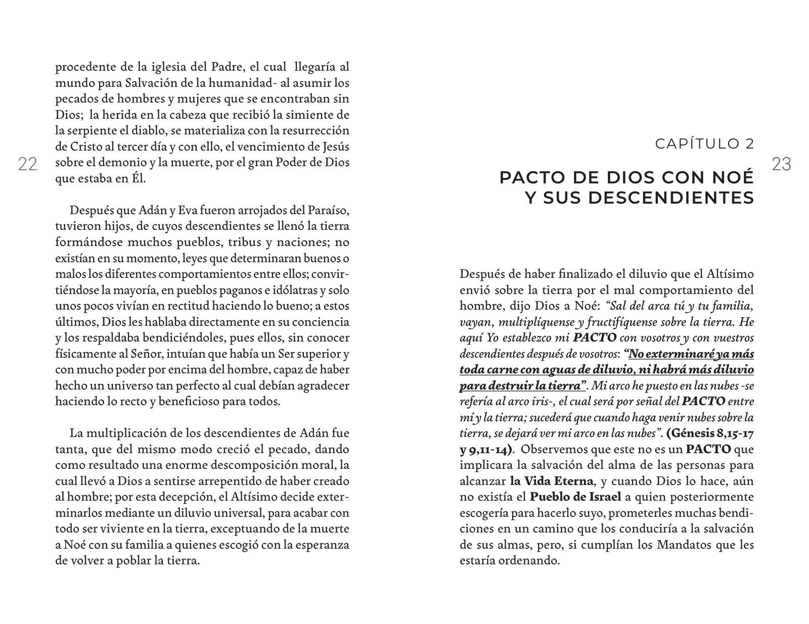 Páginas 22 y 23 de «Pactos y promesas de Dios con el hombre»
