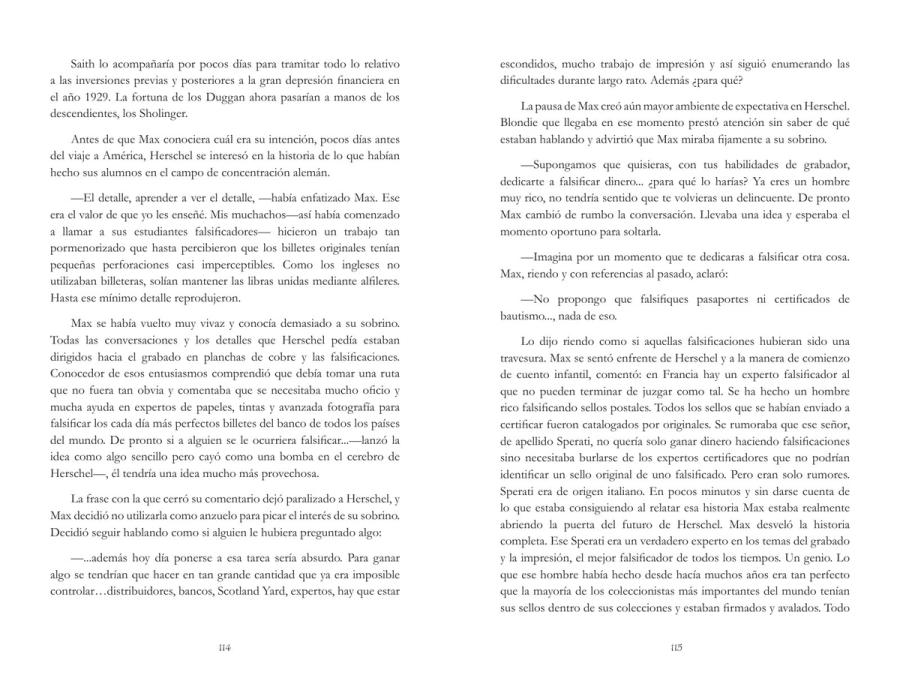 Páginas 114 y 115 de «Ya no te llegarán mis cartas»: texto corrido