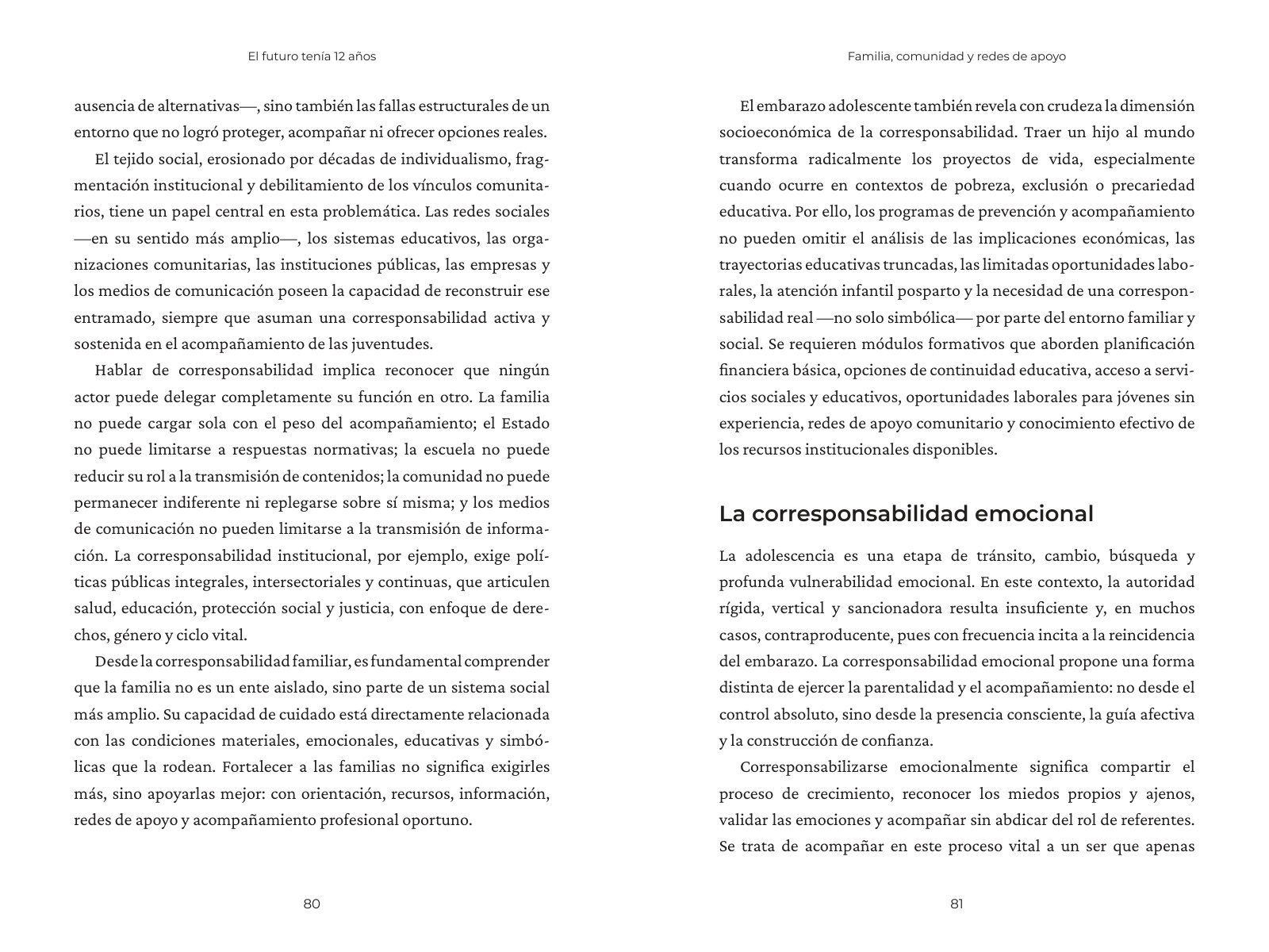 Páginas 110 y 111 de «El Futuro Tenía 12 años»: texto corrido