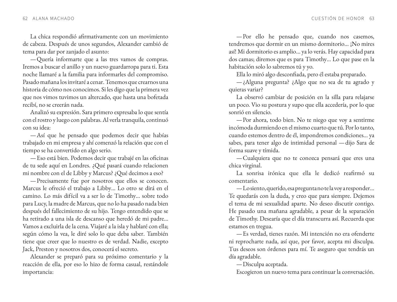 Páginas 68 y 69 de «Cuestión de honor»: texto corrido