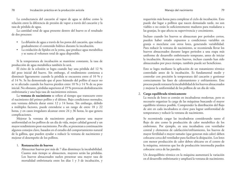 Páginas 86 y 87 de «Incubación Práctica en la Industria Avicola»: texto corrido