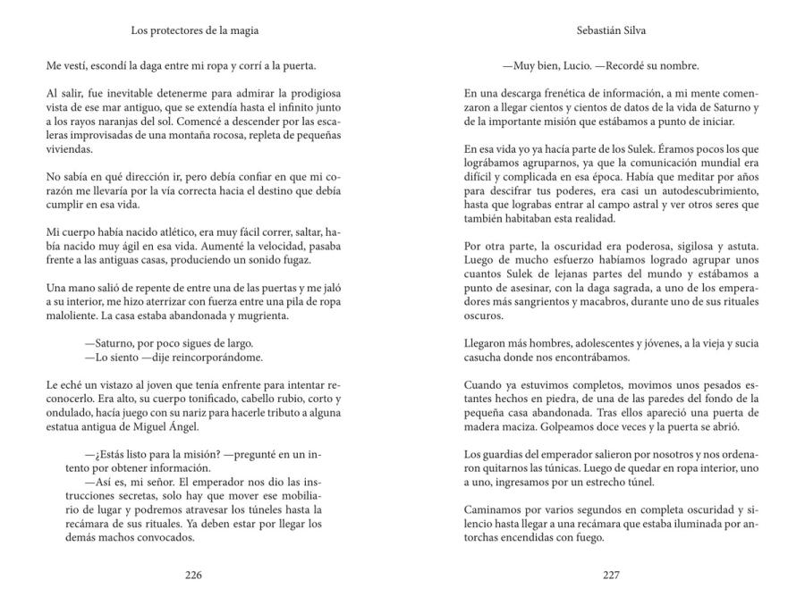 Páginas 226 y 227 de «Los Protectores de la magia»: texto corrido