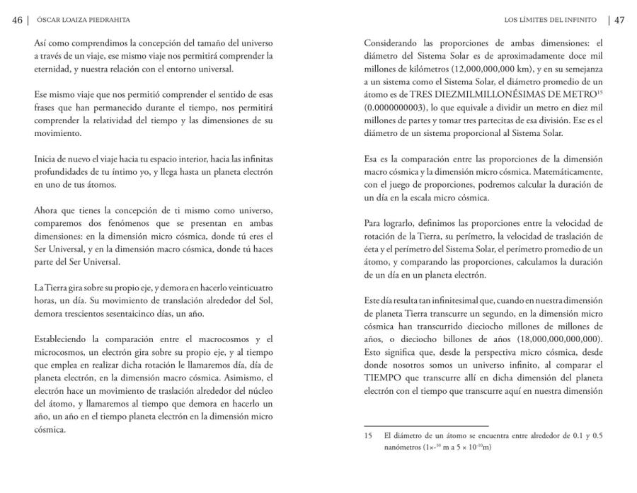 Páginas 44 y 45 de «Los Límites del Infinito»: texto corrido