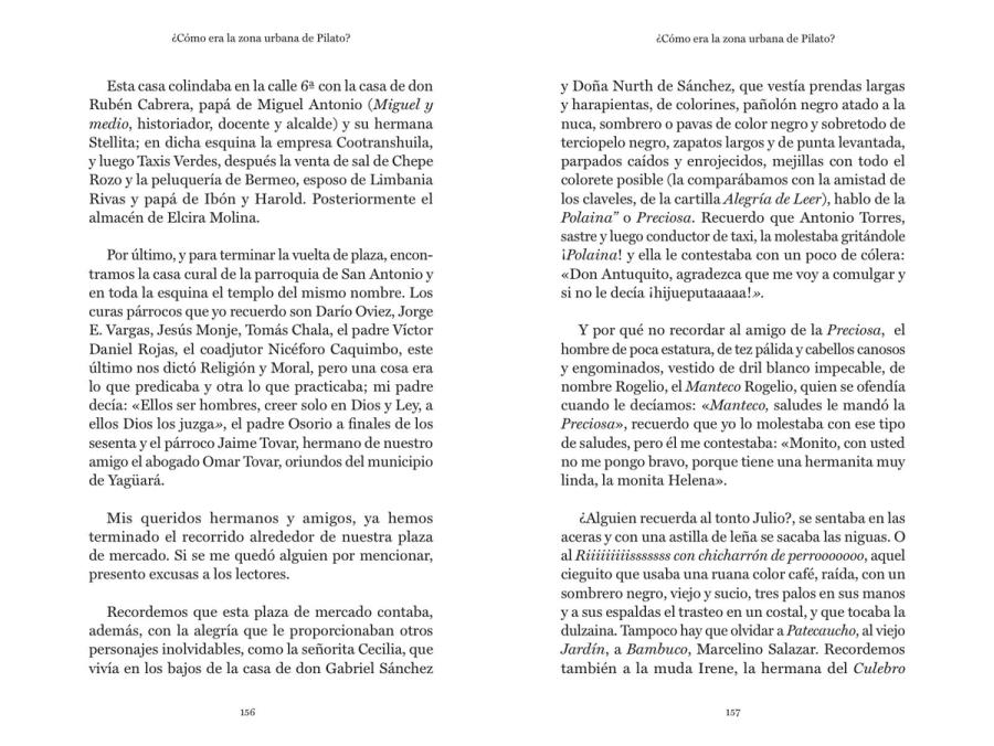 Páginas 156 y 157 de «Mis Recuerdos Laboyanos»: texto corrido