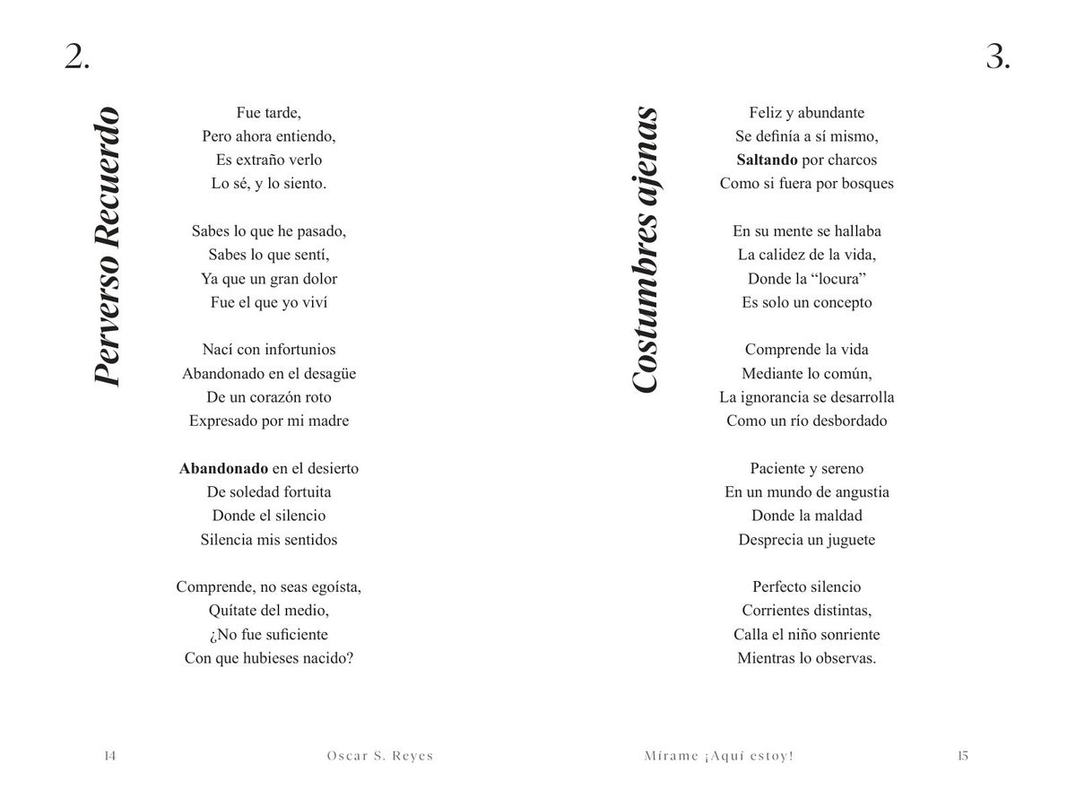 Páginas 14 y 15 de «Mírame, ¡Aquí estoy!»: apertura de capítulo