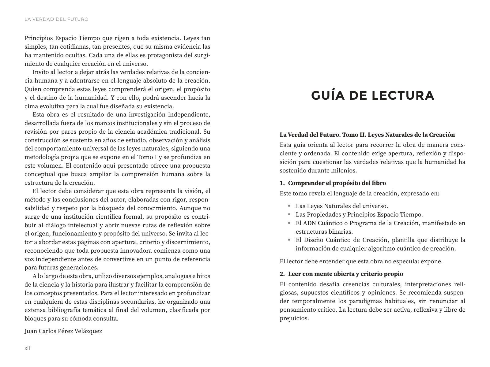 Páginas 12 y 13 de «La Verdad del Futuro, Tomo II: Leyes Naturales de la Creación»: apertura de capítulo