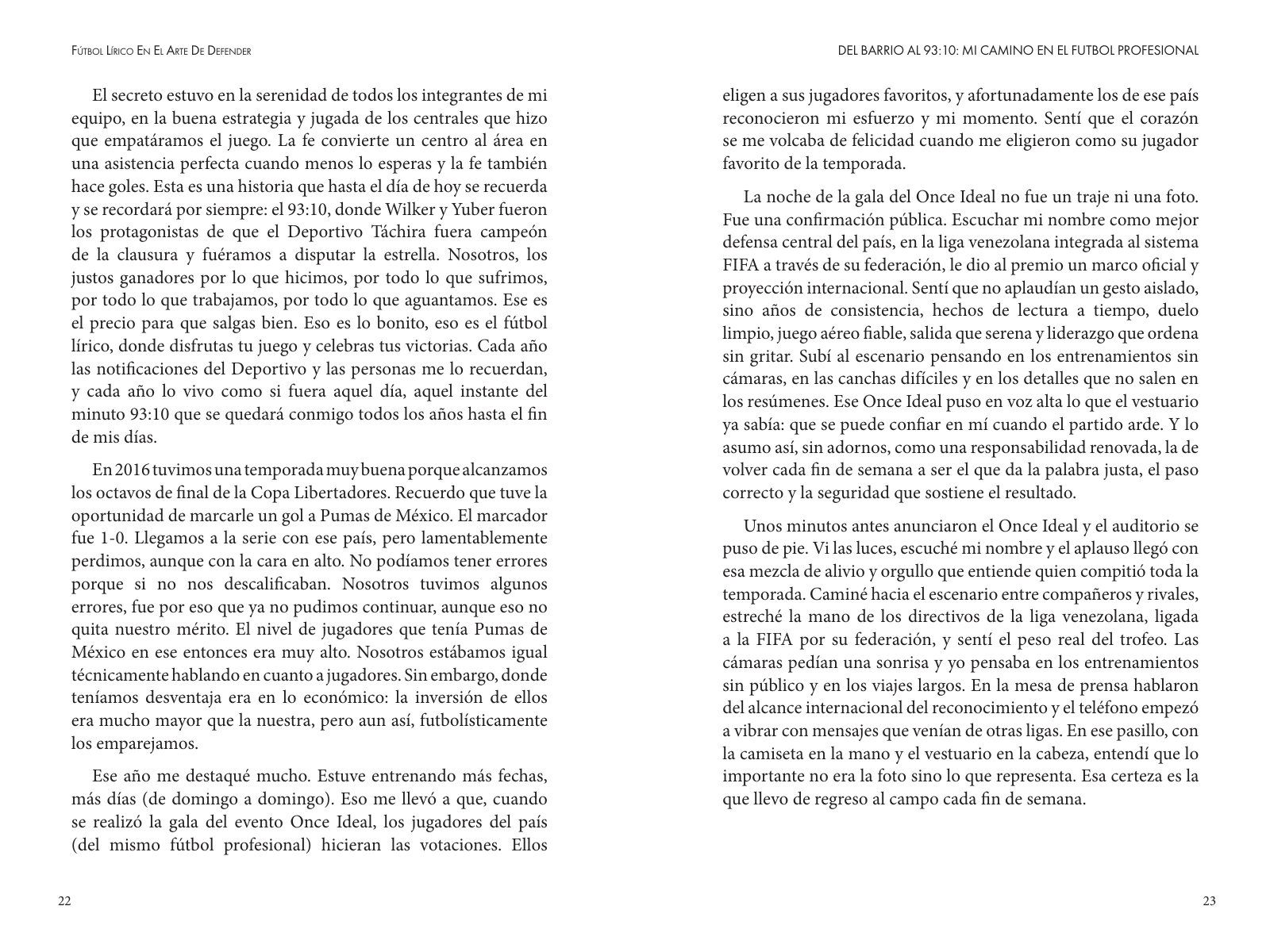 Páginas 28 y 29 de «Fútbol Lírico»: texto corrido