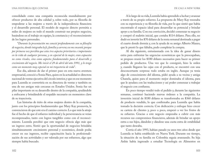 Páginas 118 y 119 de «Una Historia que Contar: De perseverancia, disciplina y superación en su propia voz»: texto corrido