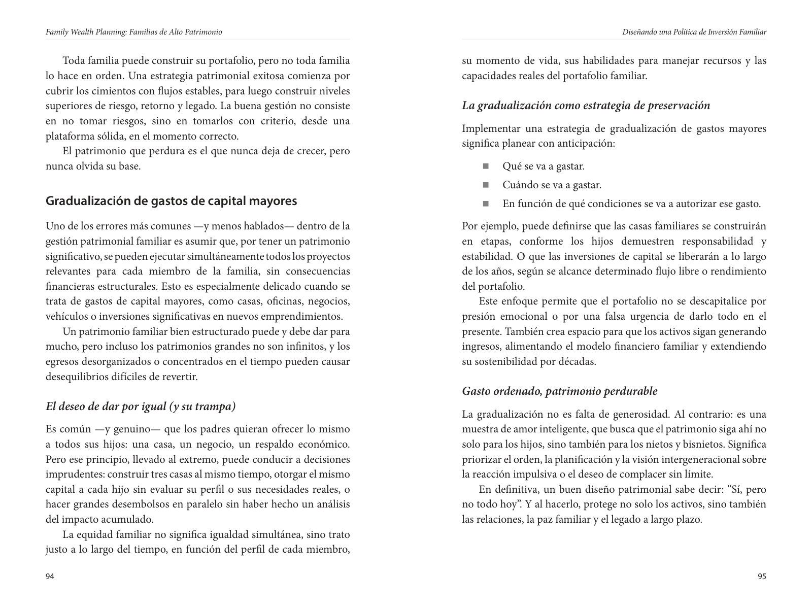 Páginas 110 y 111 de «Family Wealth Management: Familias de Alto Patrimonio»: texto corrido