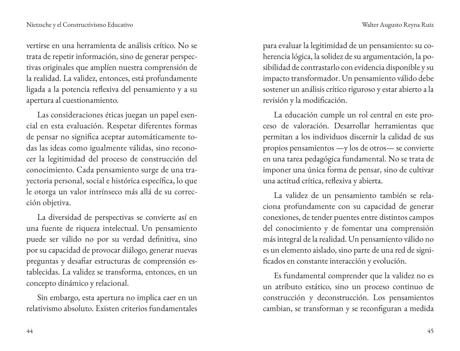 Páginas 52 y 53 de «Nietzsche y el constructivismo educativo»: texto corrido
