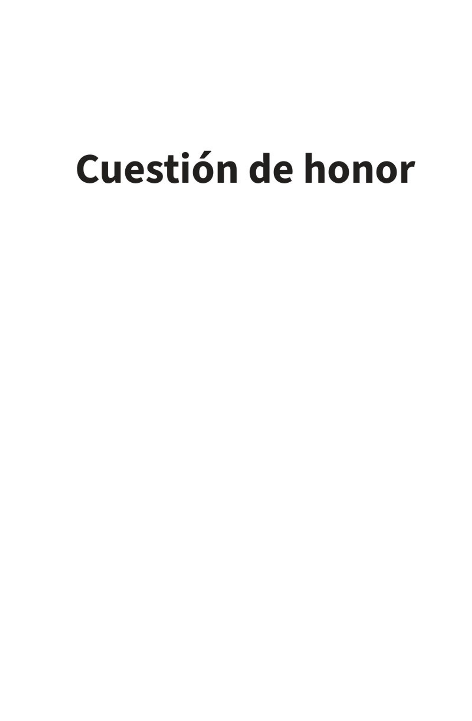 Página 1 de «Cuestión de honor»: portadilla