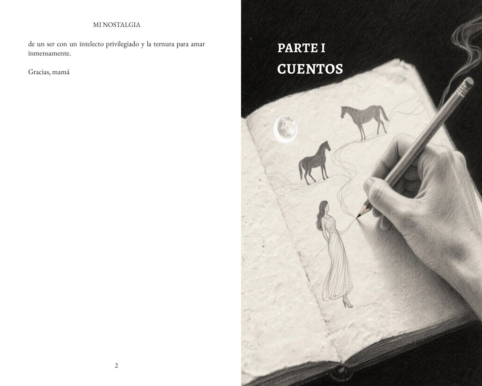 Páginas 12 y 13 de «Mi nostalgia»: página ilustrada