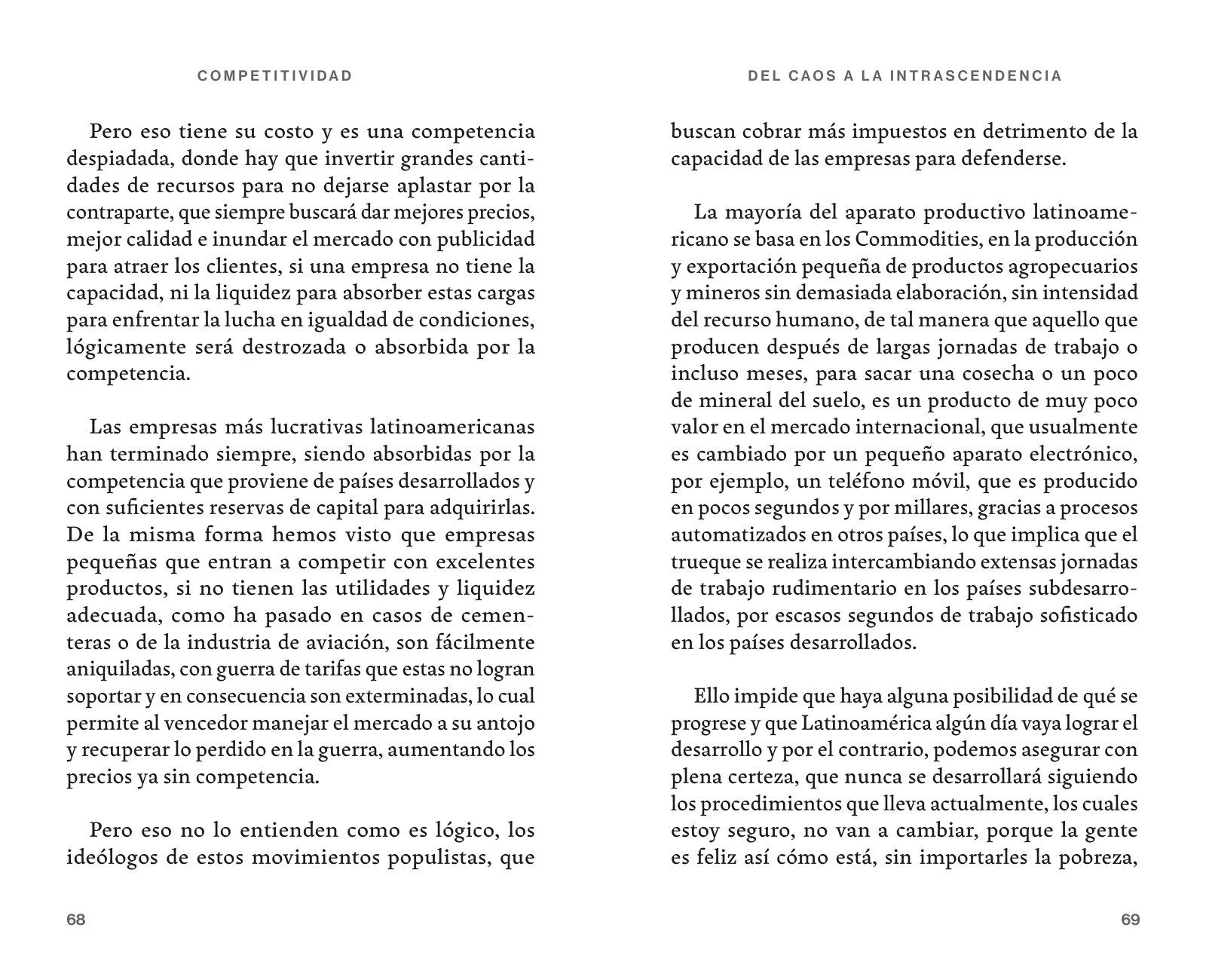 Páginas 68 y 69 de «Latinoamérica»: texto corrido