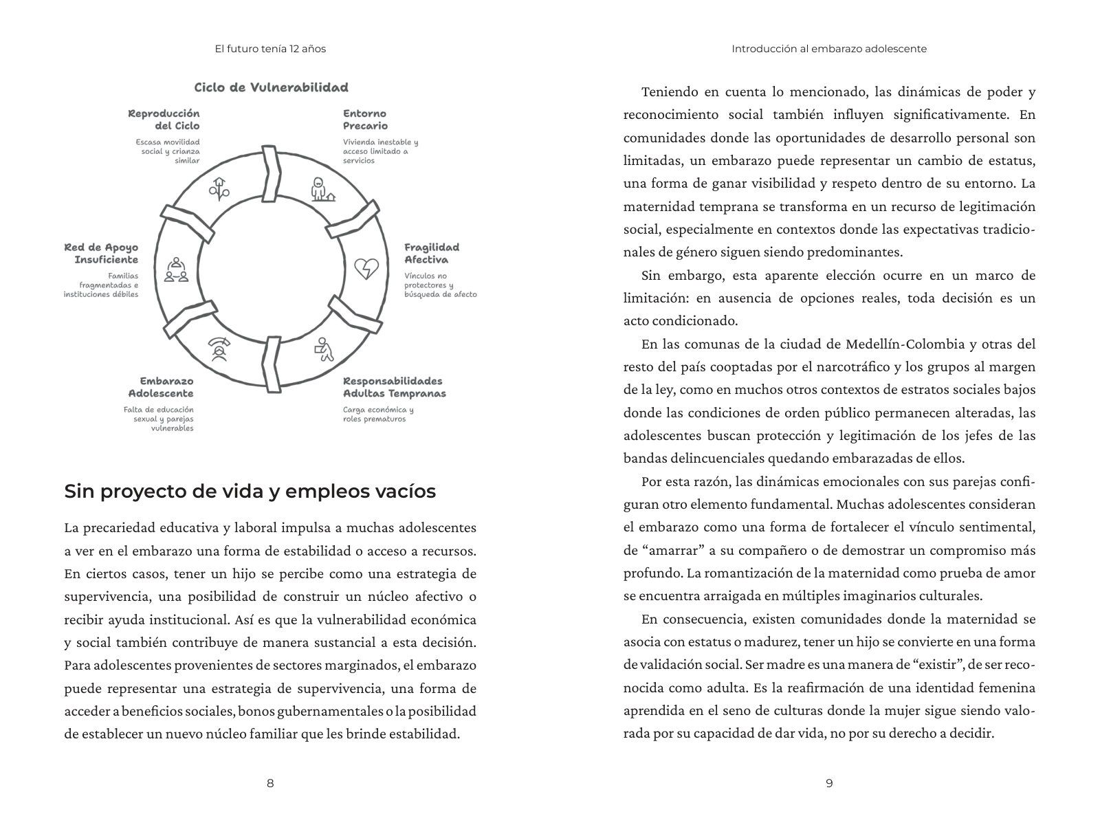 Páginas 38 y 39 de «El Futuro Tenía 12 años»: página ilustrada