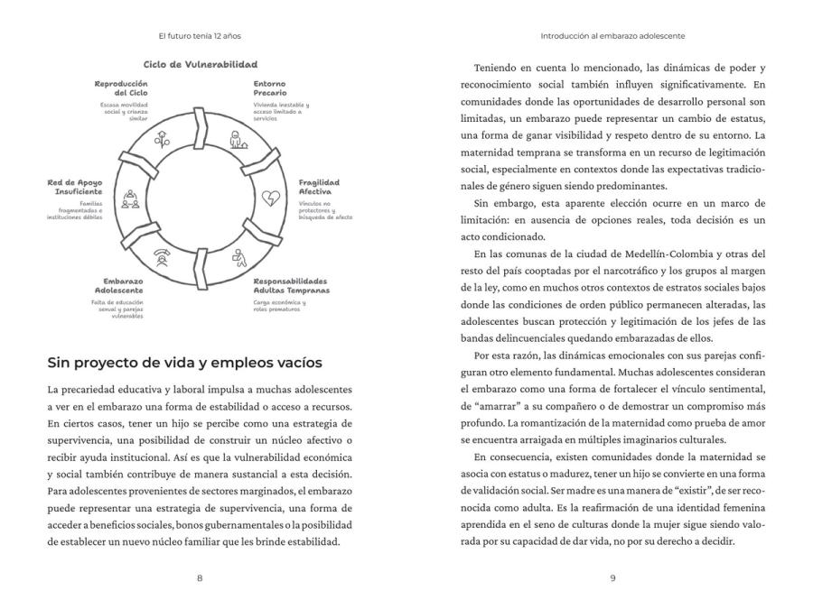 Páginas 38 y 39 de «El Futuro Tenía 12 años»: página ilustrada