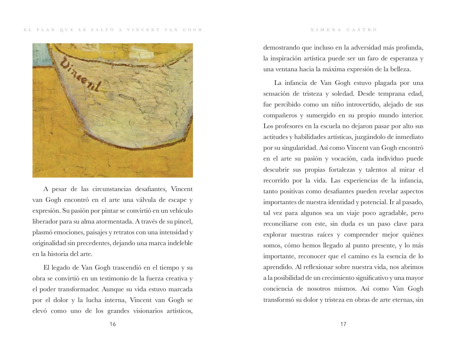 Páginas 16 y 17 de «El plan que le faltó a Vincent van Gogh»: página ilustrada