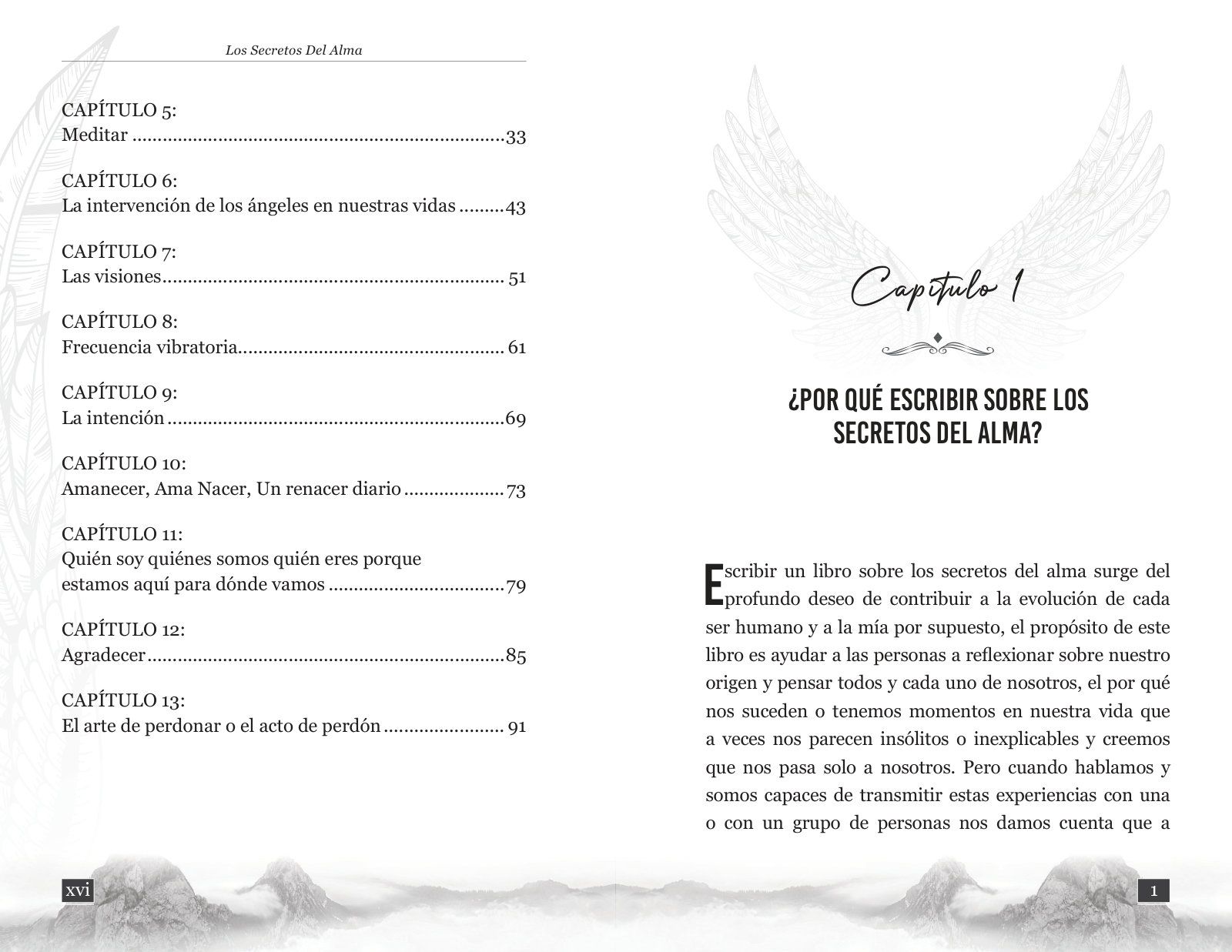 Páginas 16 y 17 de «Los secretos del Alma»: apertura de capítulo
