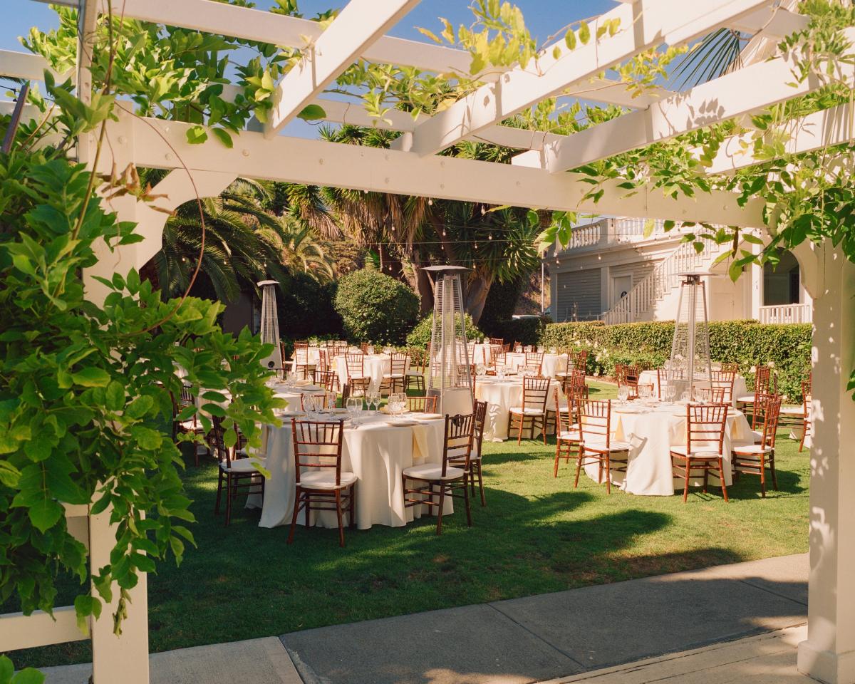 Outdoor wedding venue reception garden