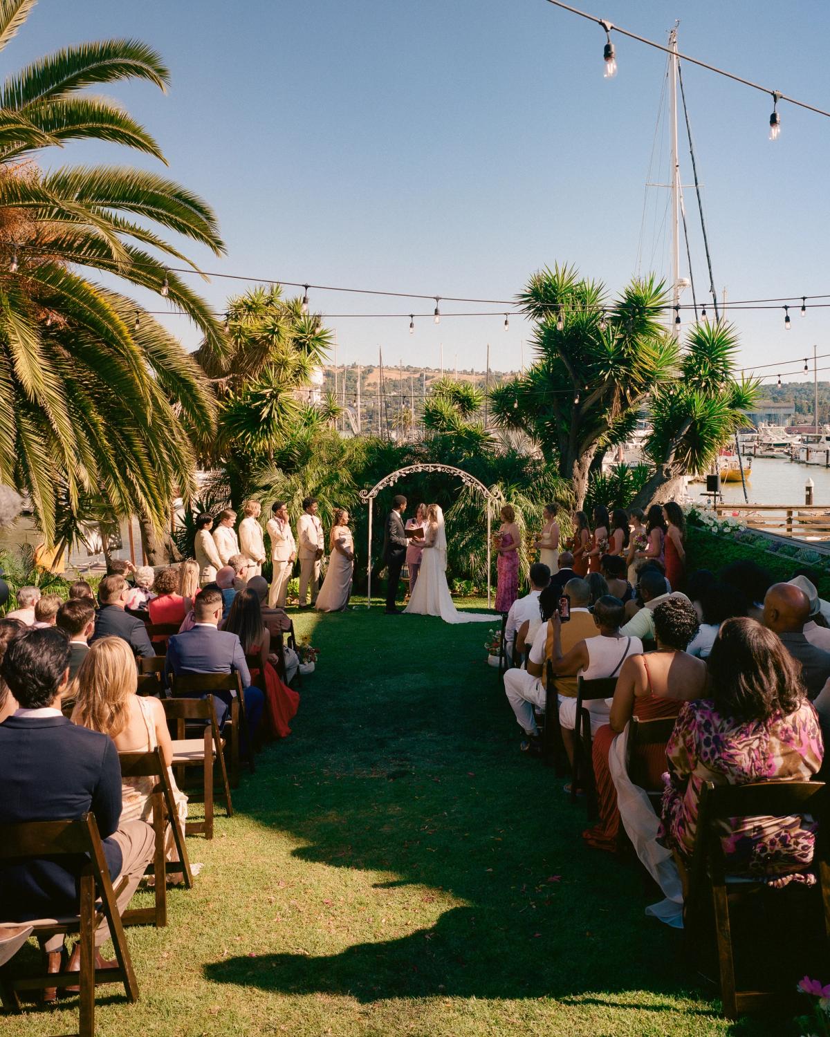 Bride & Groom at the alter during outdoor wedding ceremony