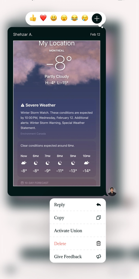 Union AI — swipe-to-reply