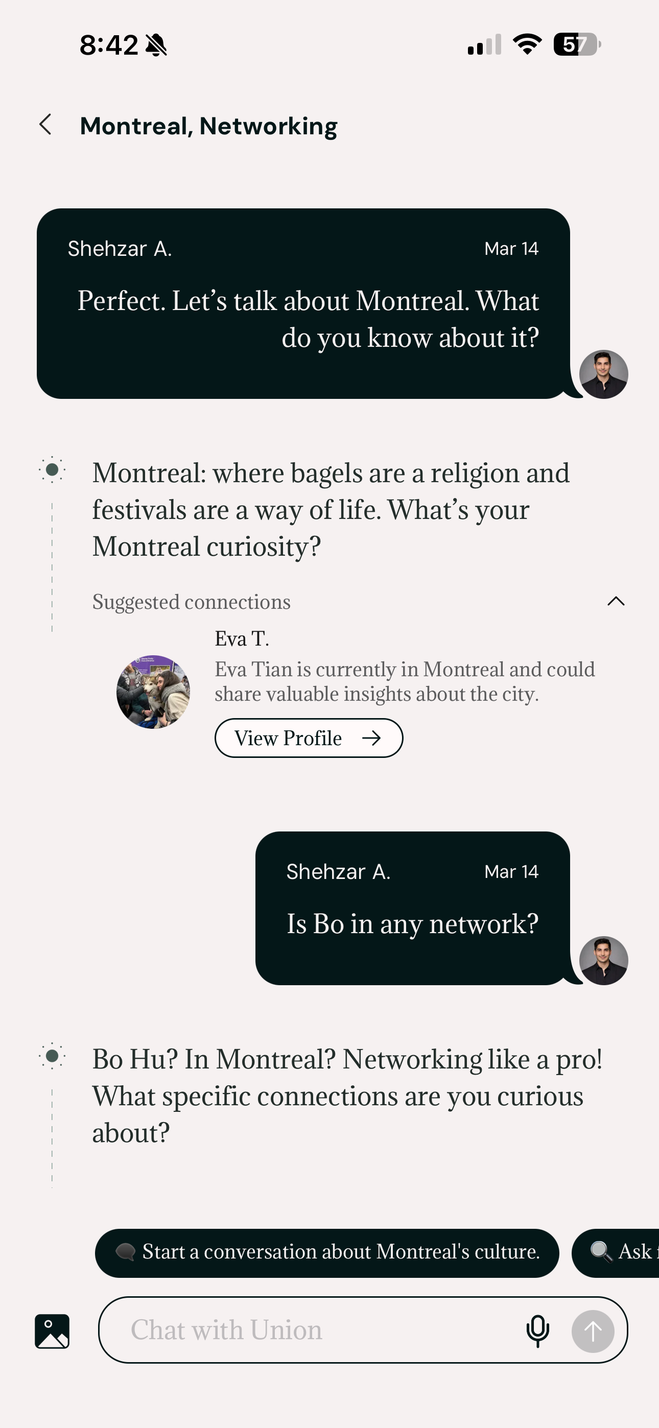 Union AI — mentions in the composer