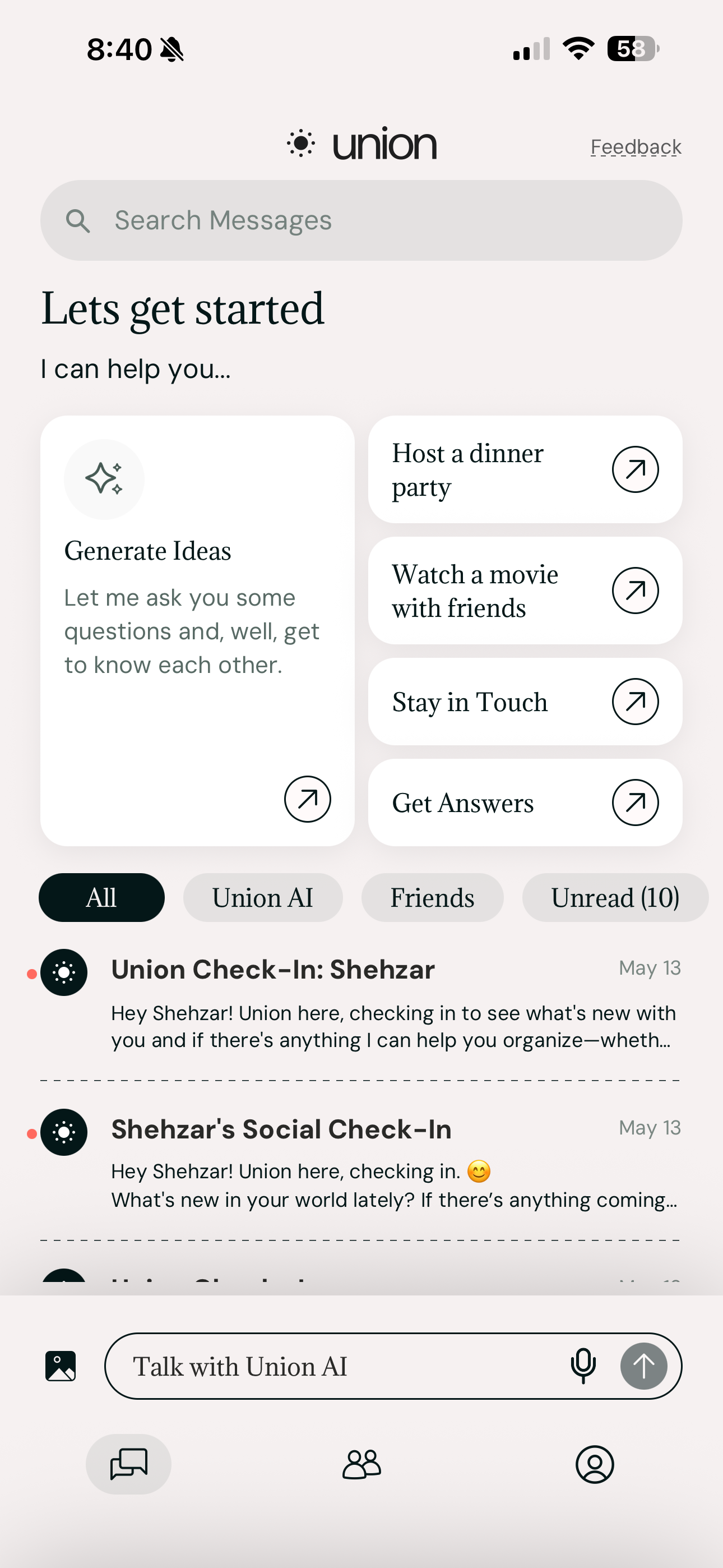 Union AI — chat surface