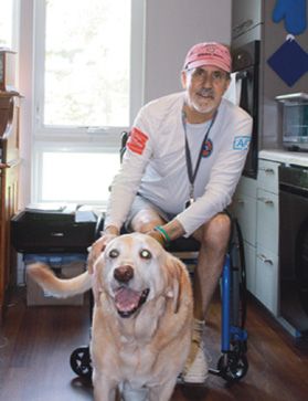 J.R. Hardenburgh and companion dog, Gilly