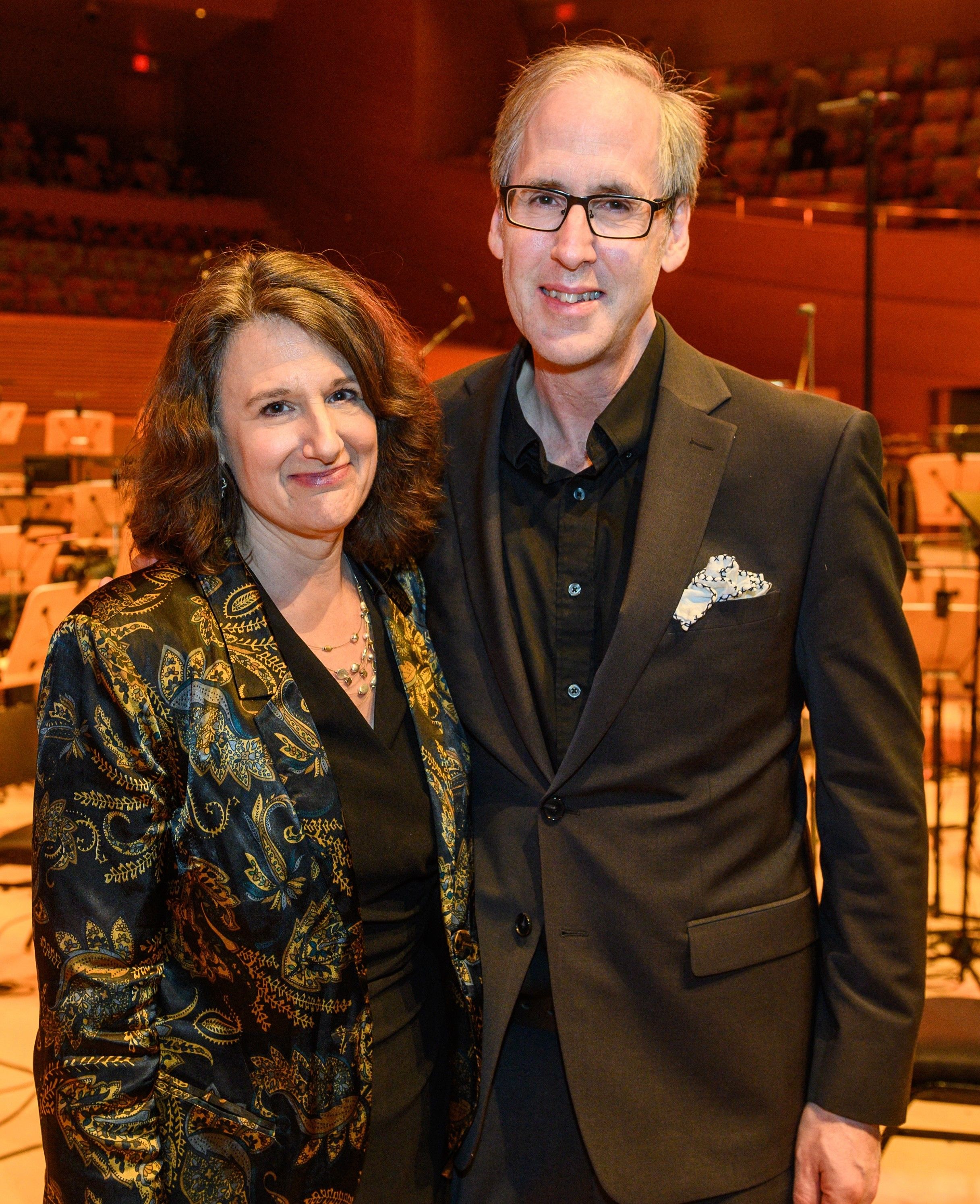 Jeff Beal poses with his wife.