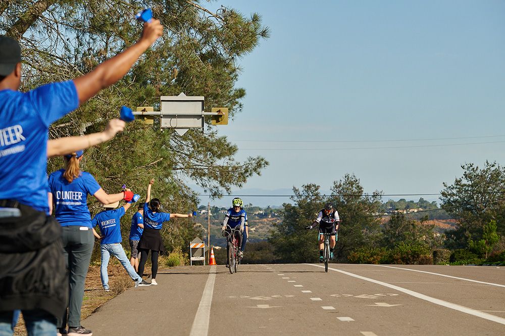 After a long climb up a hill, donuts are always popular among cyclists at the KPMG rest stop during Bike MS: Bay to Bay.