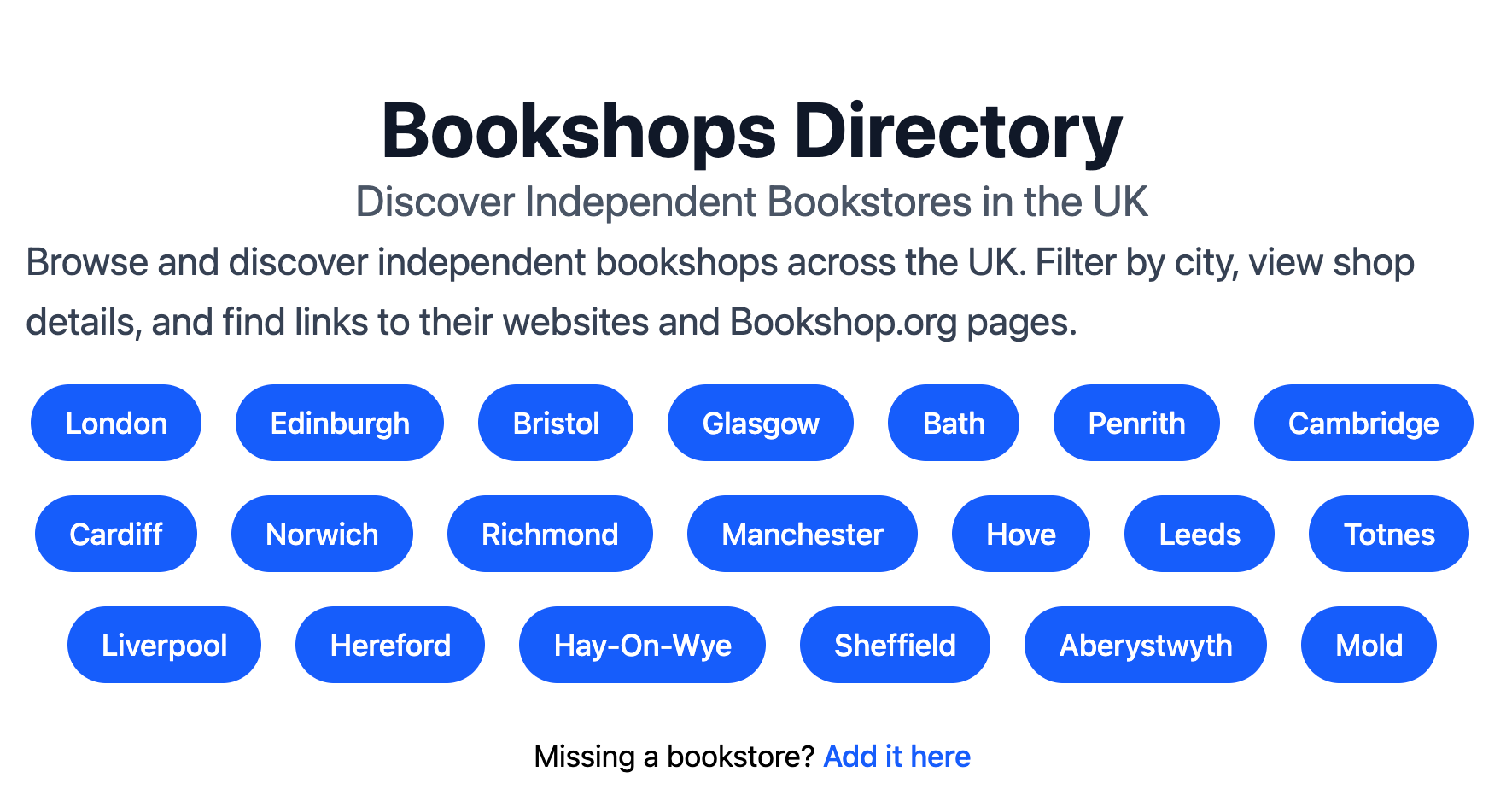 Bookshops Directory