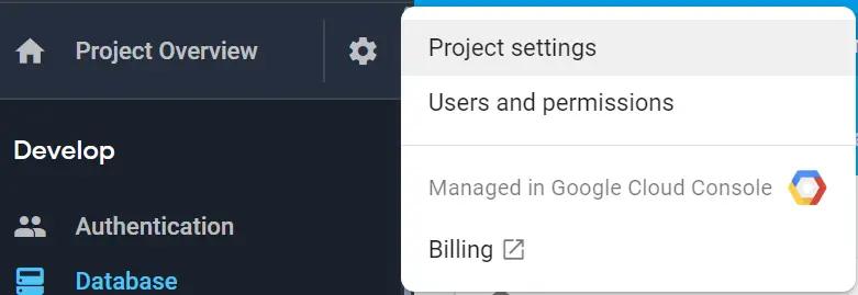 Firebase console > Project settings