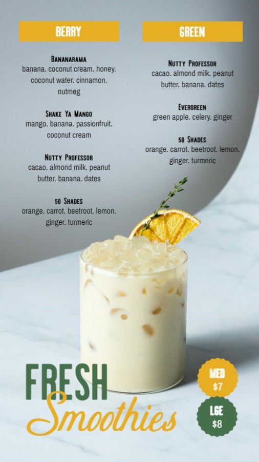 Juice & Smoothie Menu