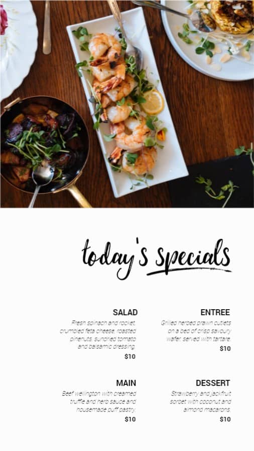 Today's Specials Outline