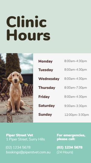Vet Clinic Working Hours