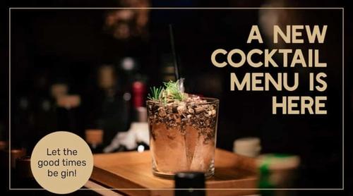 Cocktail Bar New Menu Promotional