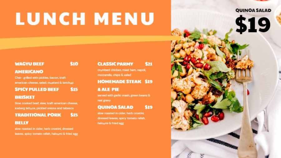 Restaurant & Cafe Specials Menu