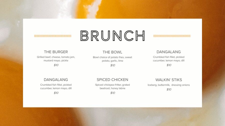 Restaurant & Cafe Brunch Menu