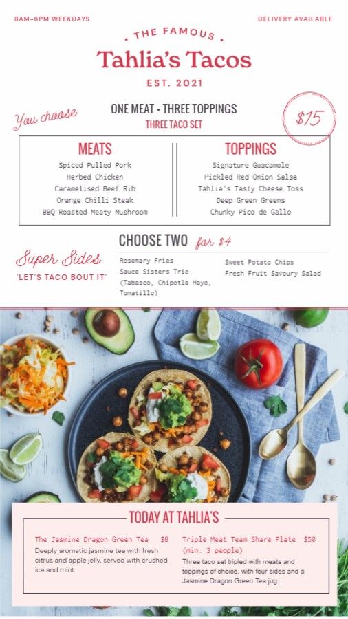 Taco Restaurant Menu