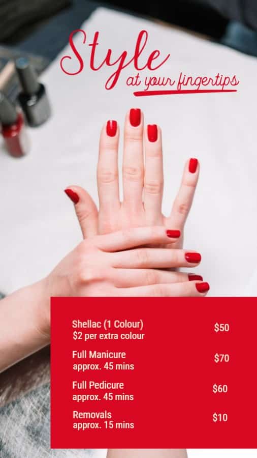 Nail Salon Treatments List